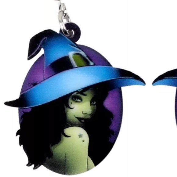 Sexy Witch Acrylic Earrings Halloween - Picture 4 of 7